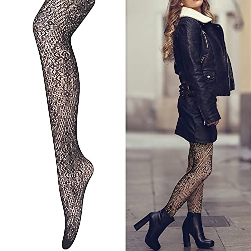 4 Pack Women's Patterned Fishnets, Orange,Green,Purple,Blue Fishnet Tights, Colored Fish Net Stockings Pantyhose3