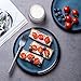 LERATIO Ceramic Dinner Plates Set of 6,10.5 Inch Reactive Glaze Porcelain Plates, Modern Shape Dinnerware Dishes Set for Kitchen,Microwave&Dishwasher&Oven Safe, Scratch Resistant-Blue