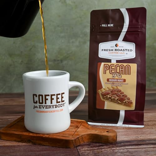 Image of Fresh Roasted Coffee, Pecan Pie Flavored Whole Bean Coffee, Medium Roast, Kosher, 12 oz