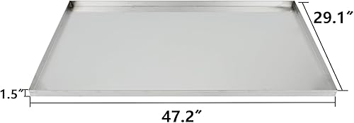 Miniatura 2 de Confote Bandeja de repuesto de acero inoxidable para jaula de perro, 47.2 x 29.1 pulgadas, bandeja de piso para jaula de mascotas, a prueba de