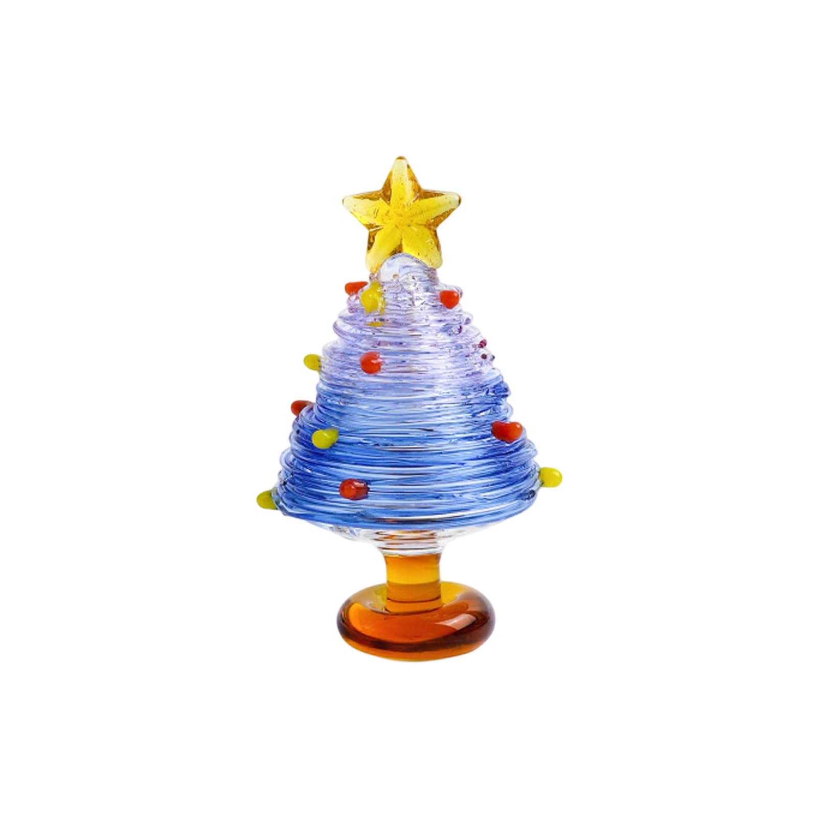 Rxgiasup D Portable Miniature Glass Holiday Christmas Trees With Sparkling Etail For Bookshelfs Mantels Or Vehicle Ashboards Star Christmas Trees Ecoration