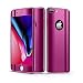 Leagway iPhone 8 Plus Case Cover, Ultra Slim Electroplate 360 Degree Full Body Protection Mirror Case With Tempered Glass Screen + Hard PC Protector for Apple iPhone 7 Plus / 8 Plus (Purple)