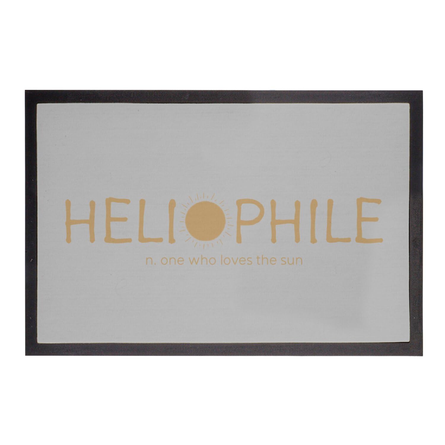 Paillasson gris Heliophile célébrant l'amour du soleil et de l'été