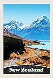 AGDeko® Blechschild Neuseeland Europa Stadt Gebirge Reisen Urlaub Touristik Größe 30x20 cm