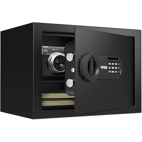 RPNB Deluxe Safe and Lock Box,Money Box,Digital Keypad Safe Box,Steel Alloy Drop Safe, Keypad Lock,Perfect for Home Office Hotel Business Jewelry Gun Cash Use Storage,0.5 Cubic Feet