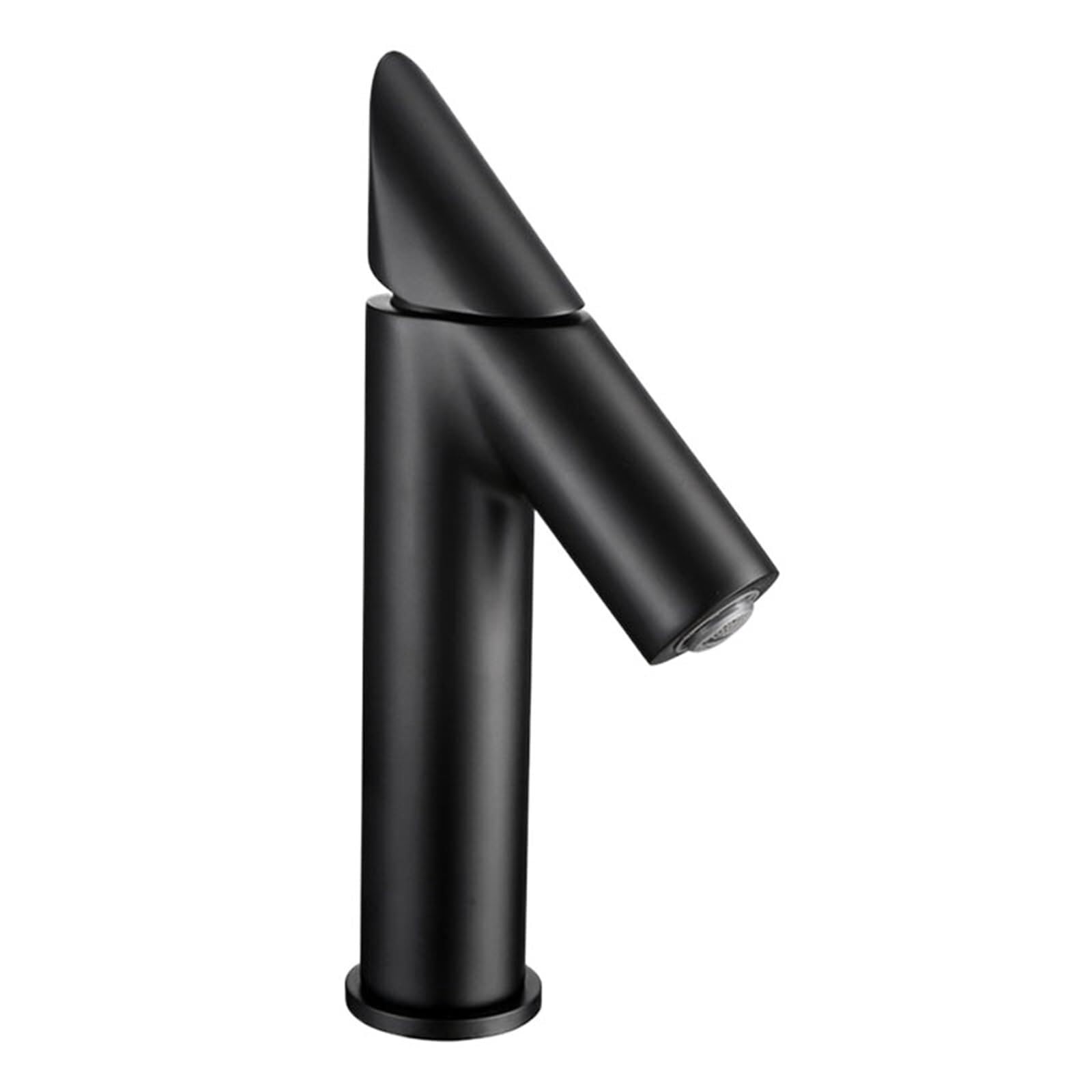 Basin Tap Faucet Chrome/Black Brass Bathroom Basin Hot and Cold Water Mixer Taps(Black-Short)