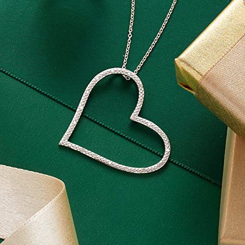 Ross-Simons 0.10 ct. t.w. Diamond Heart Pendant Necklace in Sterling Silver2