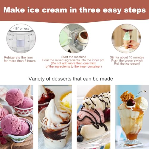 EliKBH Softeismaschine Einfache One-Push-Bedienung Hause EIS Mixer Desktop Milchshake for Dessert Joghurt Kegel – Bild 6
