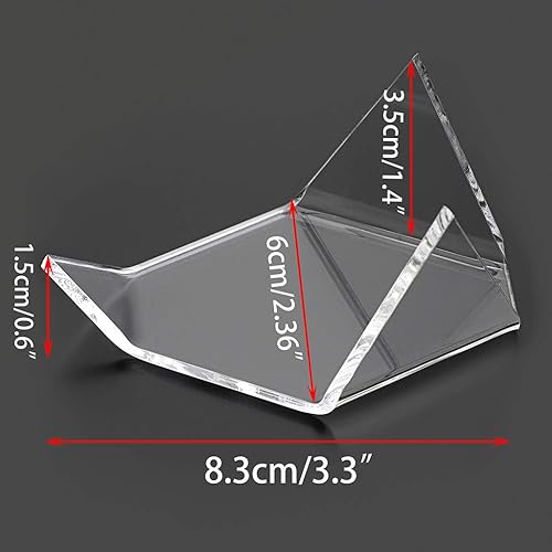 Miniatura 4 de Hipiwe Paquete de 5 soportes de exhibición triangulares acrílicos Caballete de exhibición para geodas, rocas, ágata mineral, coral fósil, soportes