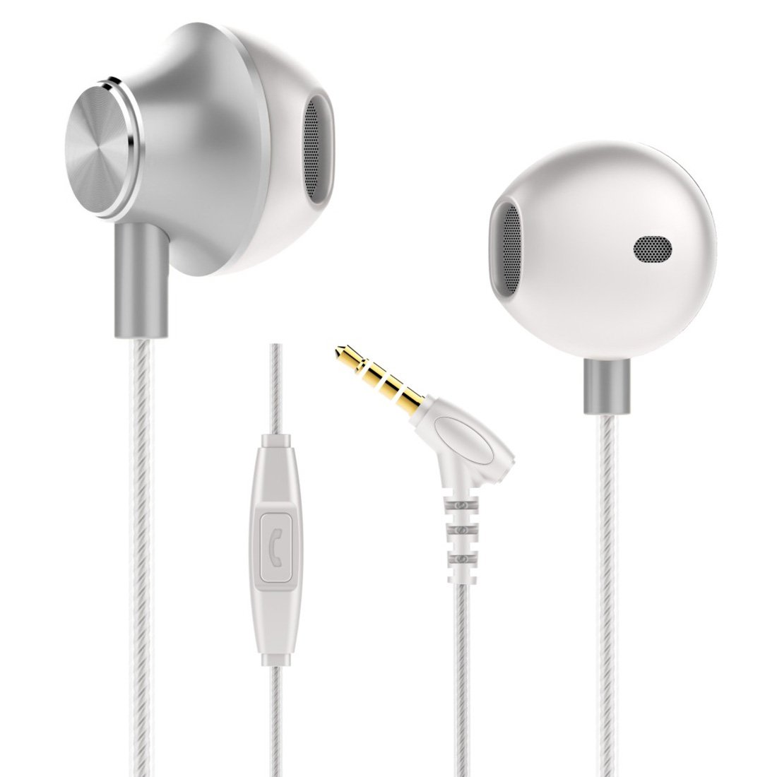Universal 3.5mm Stereo In-Ear Headphone (MK901) - Silver