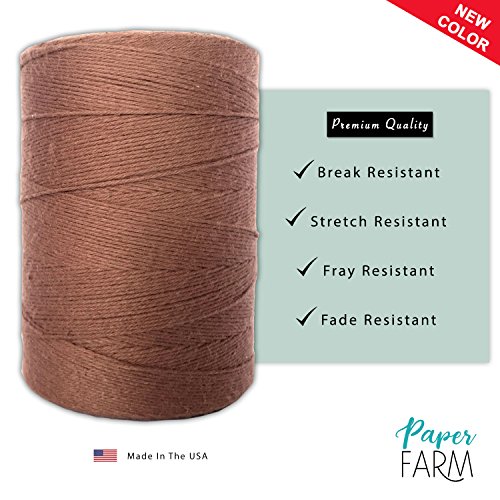 100% Cotton Loom Warp Thread (Brown), 8/4 Warp Yarn (800 Yards), Perfect for Weaving: Carpet, Tapestry, Rug, Blanket or Pattern - Warping Thread for Any Loom