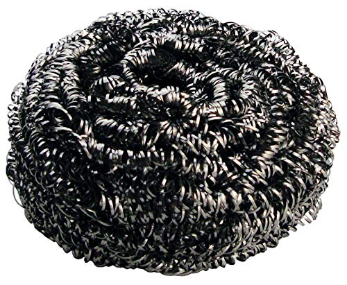 Image of New Star Foodservice Extra Large (50 Grams) Stainless Steel Sponges Scrubbers, Set of 12 (Pack of 4)