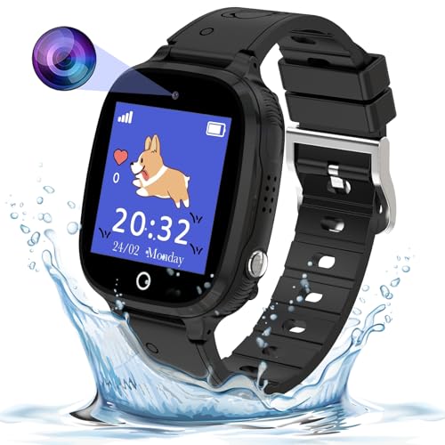 Preescolar, Wireless VKUJDT 2G Reloj Inteligente para niños,Smartwatch niños con Posicionamiento LBS y GPS,Smartwatch con Llamadas bidireccionales y SOS,IP67,...