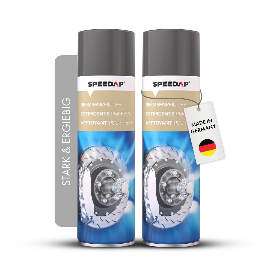 SPEEDAP Bremsenreiniger 500 ml 2er Set | Entfernt Öl, Fett, Silikon & Schmutz | Bremsscheiben & Metallteile | Rückstandsfrei & schnell ablüftend | Made in Germany