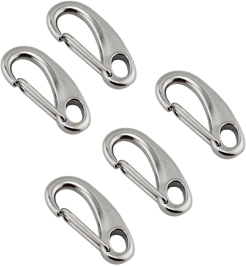 Motocicleta Parts 5PCS Egg Shape Snap Hooks 304 Stainless Steel 40mm 50mm 70mm 100mm Length Metal SS Quick Release Spring Snap Hook Link(100mm)