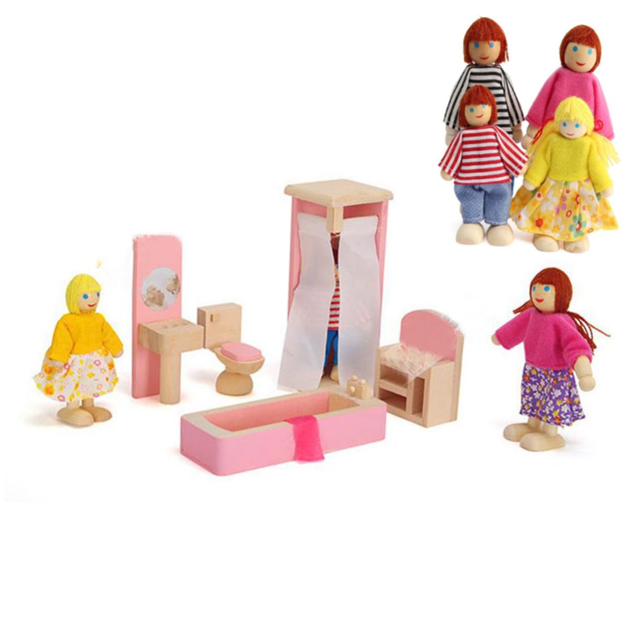 ORFOFE Nursery Set Mini House Wooden Bedroom Furniture Boys and Girls Role Play Toys for 3 Years and up