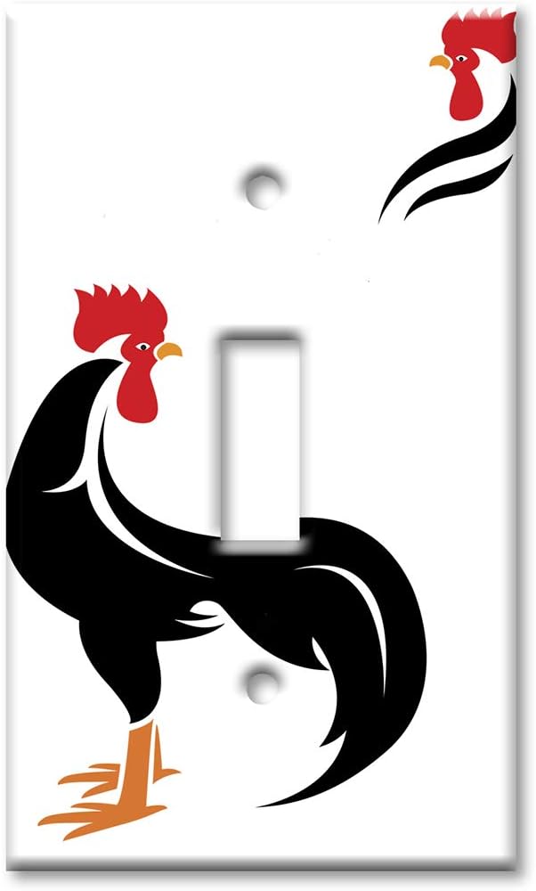 Art Plates 1 Gang Toggle Decorative Metal Wall Plate - Year of the Rooster - (Made in USA)