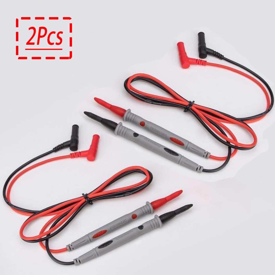 Image of 2PCS Multimeter Test Leads Banana Plug, Soft Silicone Multimeter Test Leads, Digital Multimeter Probes Electrical Test Probe 20A 1000V (Very Sharp)