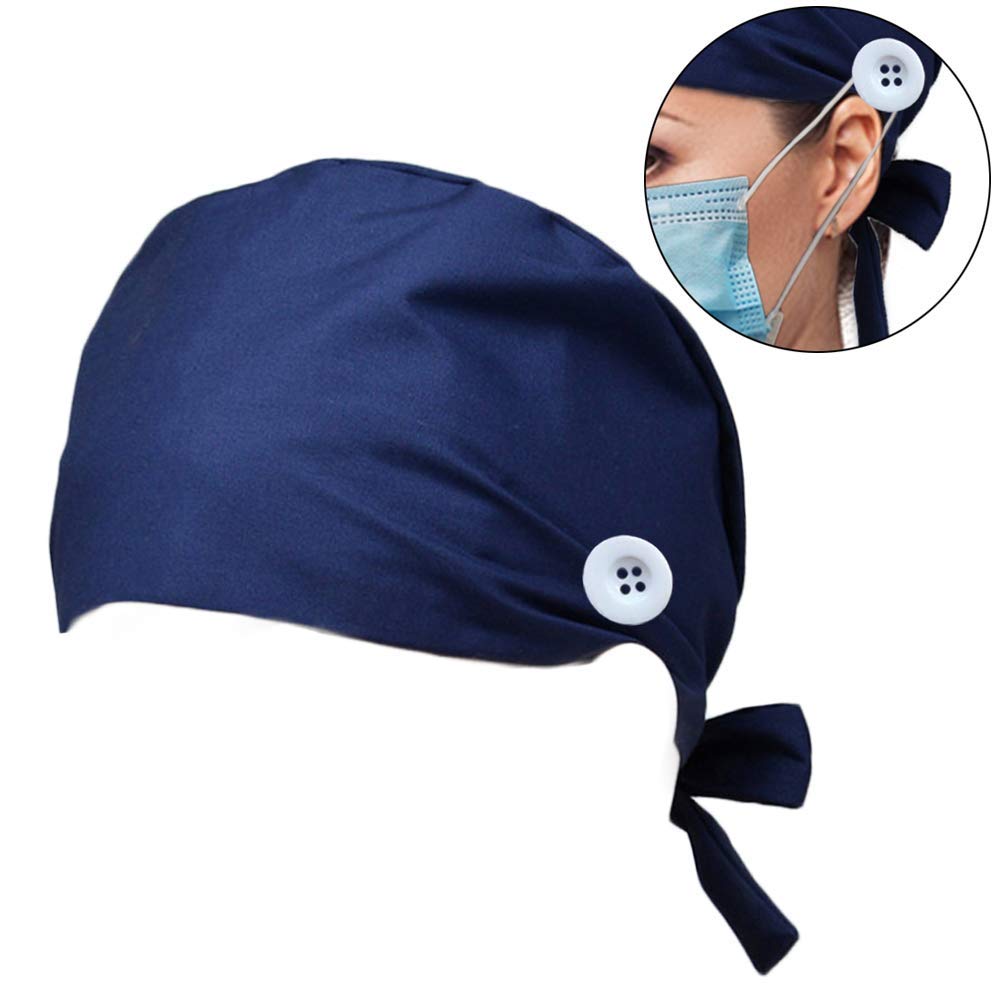 Tsingweel Working Cap with Buttons Sweatband Adjustable Tie Back Hats One Size for Women and Men