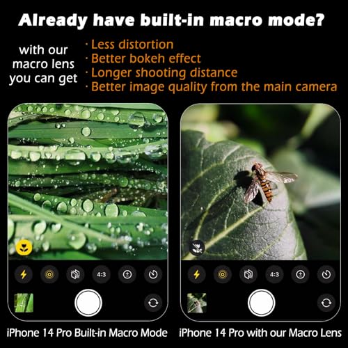 【2025 Upgraded】 75mm Macro Lens for iPhone, Pixel, Samsung Galaxy, OnePlus, Huawei, and Other Phones, Phone Camera Lens Macro Lens Attachment for iPhone, Universal Clip Included