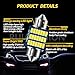 Ruiandsion 31MM Glove Box LED Bulb 6000K White 12V Non-Polarity 630Lm 3014 21SMD Chip for Car Interior Map Light Pack of 2