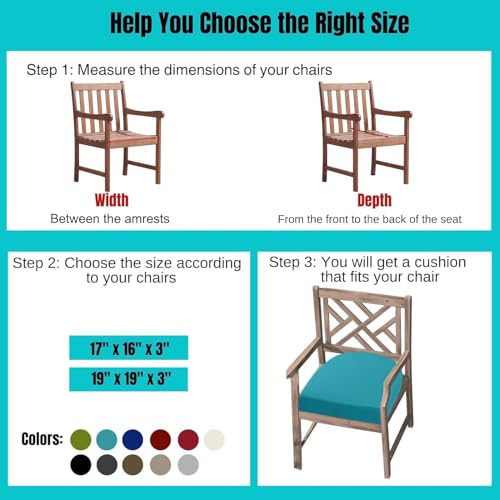 Image of D-8 Chair Cushion for Outdoor, Indoor Chair Cushion Pad, Square Chair, Comfortable Foam Cushions (Sky Blue) (Pack of 2, Cushion Thinkness 5 cm)