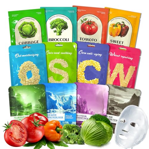 [Paquete De 12] Daily Care Mascarillas Facial,Hidrata, Nutre, Juego de máscaras,Adecuado para todo tipo de pieles