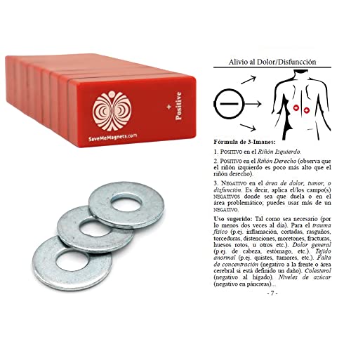 Biomagnetismo Terapia con Imanes - Inicio Rapido de SaveMeMagnet - (Folleto Instructivo y 6 Imanes de Ceramica Encubiertos)