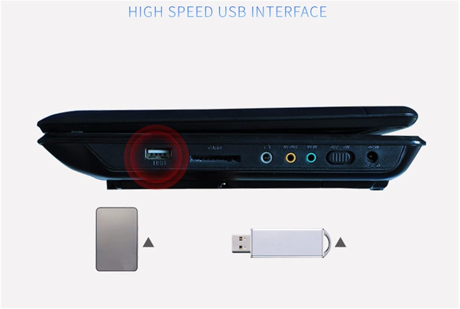 Portable DVD Player 13.9" Portable DVD Player AV Input Output Cable Wireless TV Signal Receiving USB Port Video Player Mobile DVD Player for Kids (0: 0 Color : NO.3)