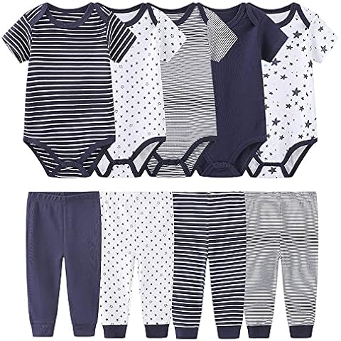 Chamie Newborn baby bodysuit short-sleeved one-piece baby pants trousers pure cotton suitable for boys and girls 0-12M Cover