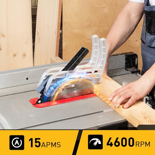 MarvTool 15Amp Portable Table Saw 10 inch, 4600RPM Compact Tablesaw with 36T Blade, 90°Cross Cut & 0-45°Cutting, Multifunctional Benchtop Saw for DIY Furniture Making Woodworking
