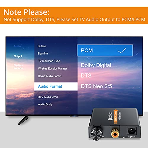 Neoteck NTK056 192Khz Digital To Analog Converter Dac Supports Volume Control Digital Coaxial Spdif Optical To Analog Stereo L/R Rca 3.5Mm Jack Audio Adapter thumb #2