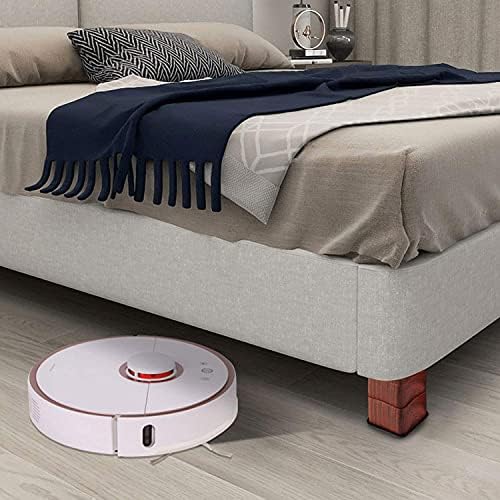 Miix Hoom- Heavy Duty Square Bed Risers Dark Wooden Color for Table Desk Sofa or Static Furniture, Bed Blocks Elevator Up to 3 inch Per Riser, Stackable, Plastic,1 Set of 4