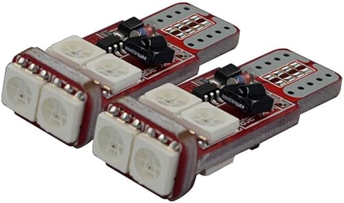 Miniatura 5 de SOCAL-LED 2pcs RC T10 194 W5W Bombillas LED RGB 5050 6SMD cuña brillante InteriorDomeMapaPuertaLicencia Placa Luz