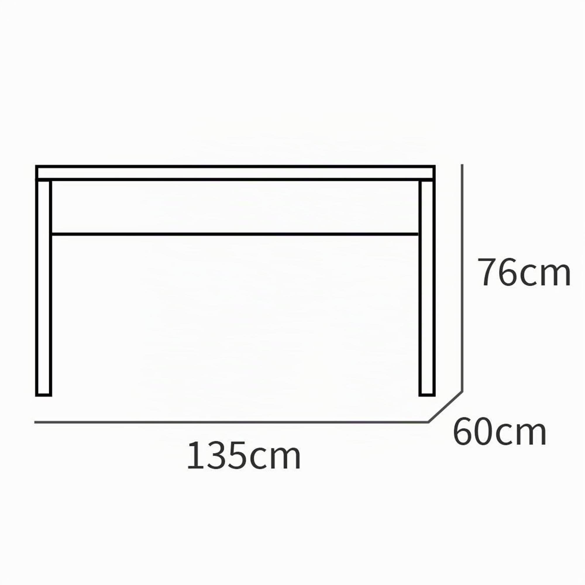 briebe Escritorio, Mesa de Ordenador Oficina, Estudio, Patas Estructura Metálica 76x135x60cm (Alto x Ancho x Profundo) Diseño Industrial, Desk, Smuk Roble Gold/Negro