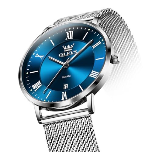Image of OLEVS Mens Gold Watches Analog Quartz Business Dress Watch Day Date Stainless Steel Classic Luxury Luminous Waterproof Casual Male Wrist Watches