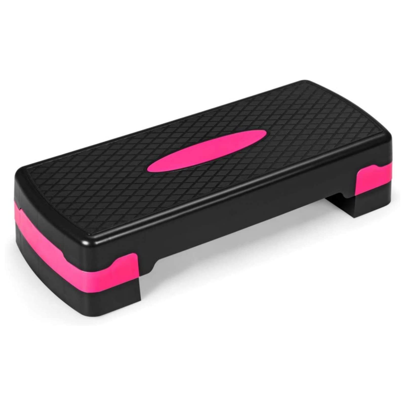 GYMAX Fitness Stepper höhenverstellbar(10/15cm), Aerobic-Stepper mit 2 Stufen & Anti-rutsch-Matten, Stepbenches bis 250 KG belastbar, tragbares Steppbrett für Zuhause & Büro
