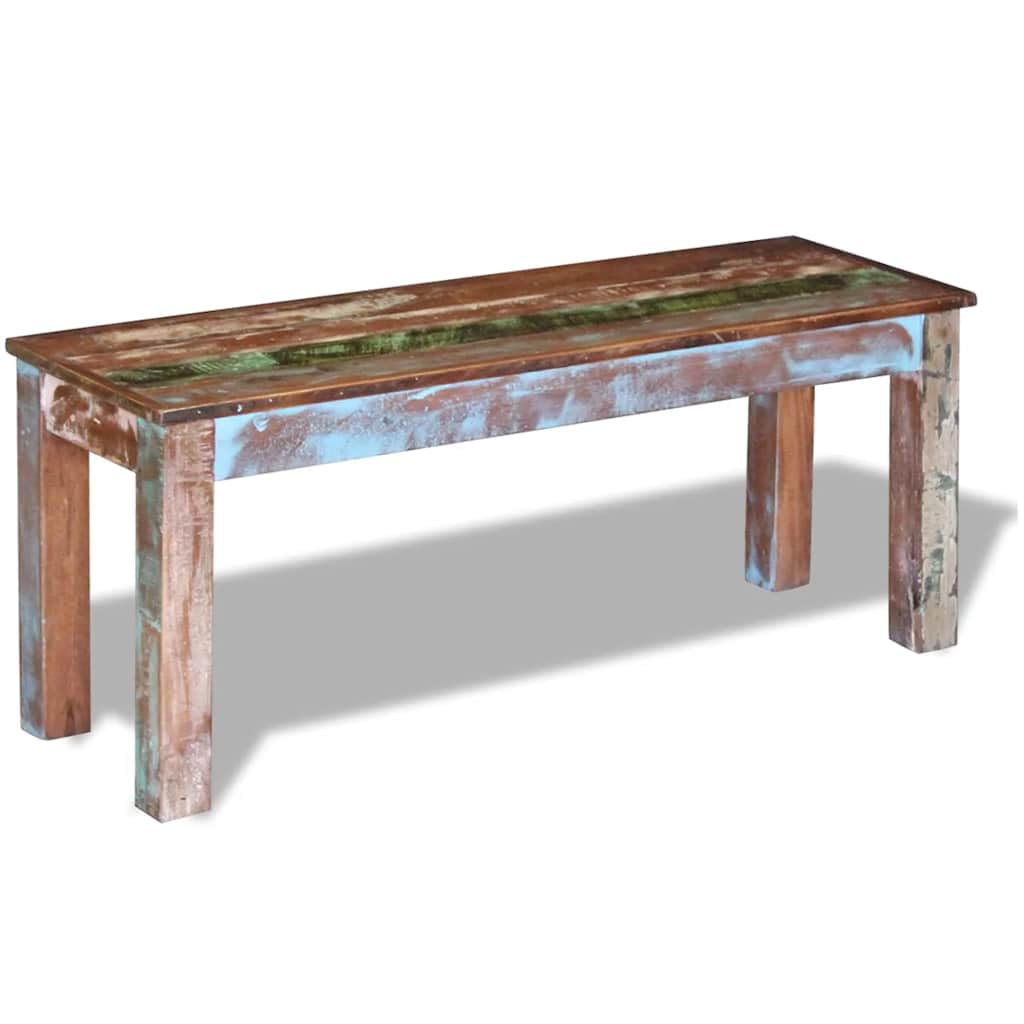 Banco de Madera Sólida Recuperación Estilo Que 110 x 35 x 45 cm