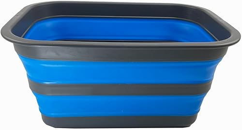 SAMMART Tina plegable de 12 litros (3.17 galones), bandeja portátil de picnic al aire libre, lavabo de lavado portátil, bañera de plástico que
