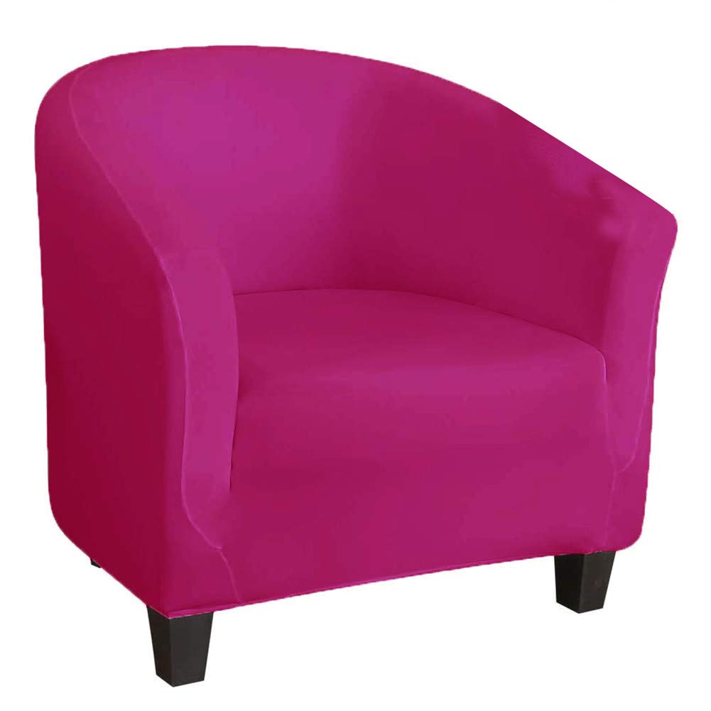 XDKS Tub Chair Covers for Armchairs, 1 Piece Armchair Covers Tub Chair Slipcovers Washable Sofa Couch Cover for Bar Counter Living Room Dining Room Reception (Dark Pink)