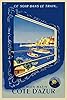 Magnet 1947 French Riviera Cote d'Azur by Train Vintage Style Travel Magnet Vinyl Magnetic Sheet for Lockers, Cars, Signs, Refrigerator 5" #1