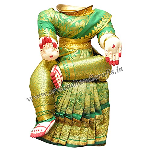 Buy JJ Modern Designs 's Varalakshmi Idol Green and Gold Saree