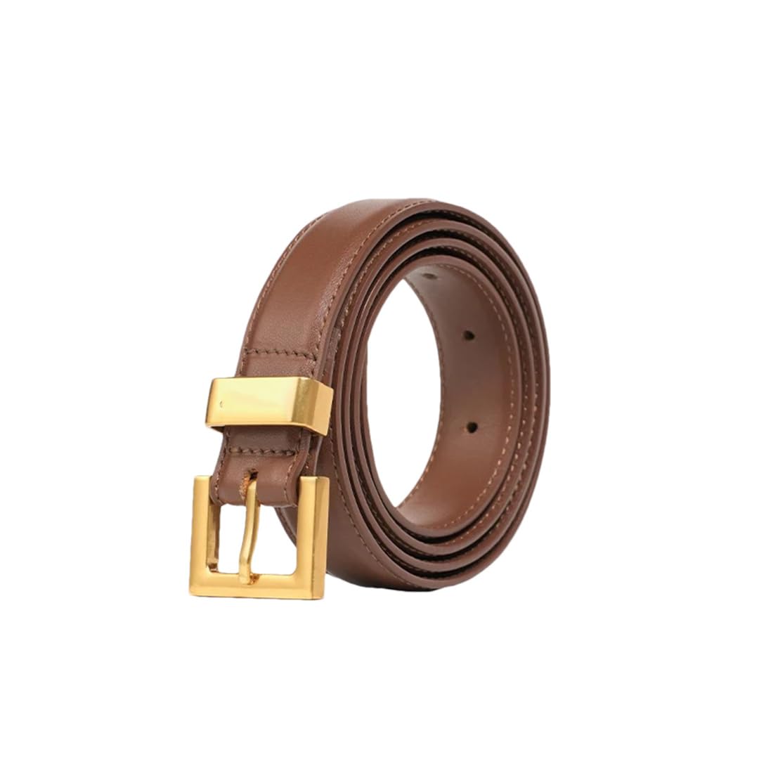 Donne di Lusso Della Mucca Split Cinture In Metallo Fibbia Dorata Cinghia Jeans Accessori Vestito Cintura