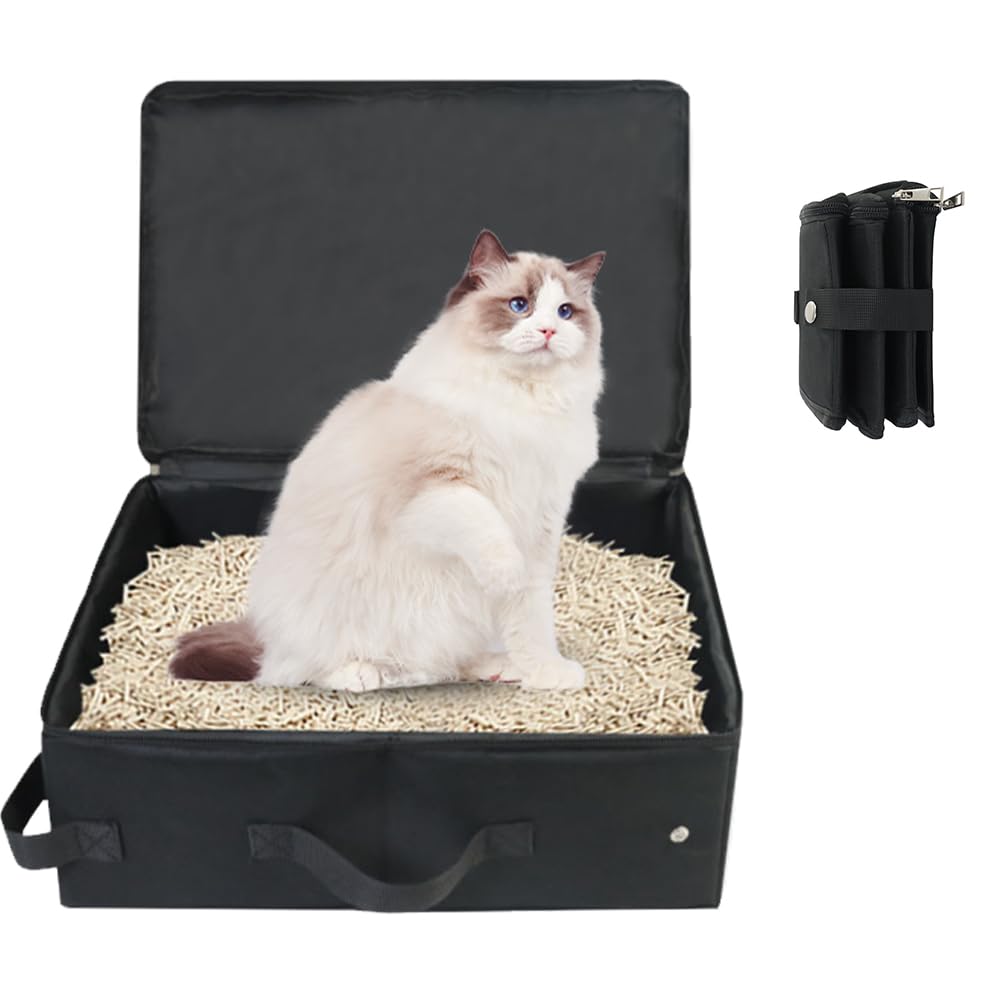 Palwin Lettiera Impermeabile Per Gatto Viaggio, Pieghevole E Portatile Toilette Aperta Interni Esterni Campeggio - 7