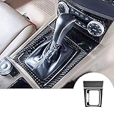 HOTRIMWORLD Carbon Fiber Interior Center Console Gear Box Trim Cover 3pcs for Mercedes-Benz C Class W204 S204 2007-2013