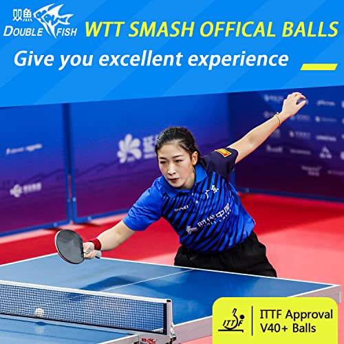 Double Fish Ping Pong Balls White12 Pack Ittf Approval Professional 3-Star Ping Pong Ball Wtt Smash Offical Table Tennis Balls 40+ Abs Training Balls Liu Shiwen Training Competition Table Tennis Ball #TOP1