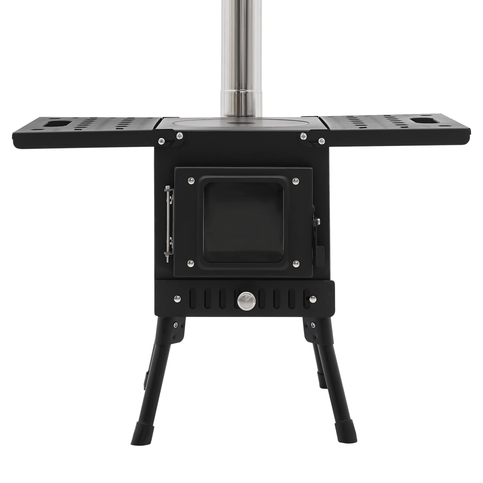 Zeltofen mit Rohr, Camping Ofen Faltbar, Höhenverstellbar Holzofen Outdoor, Gartenofen, Campingofen, Camping Outdoor Heizung, Outdoor Küchenofen für Camping, Jagen, Picknicks