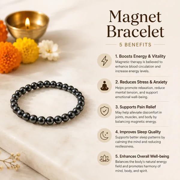 Image of Beaded Bracelet for Men & Women | Stretchable Handmade Prayer Meditation Yoga Wrist Bracelet | Stylish Everyday Wear | Free Size