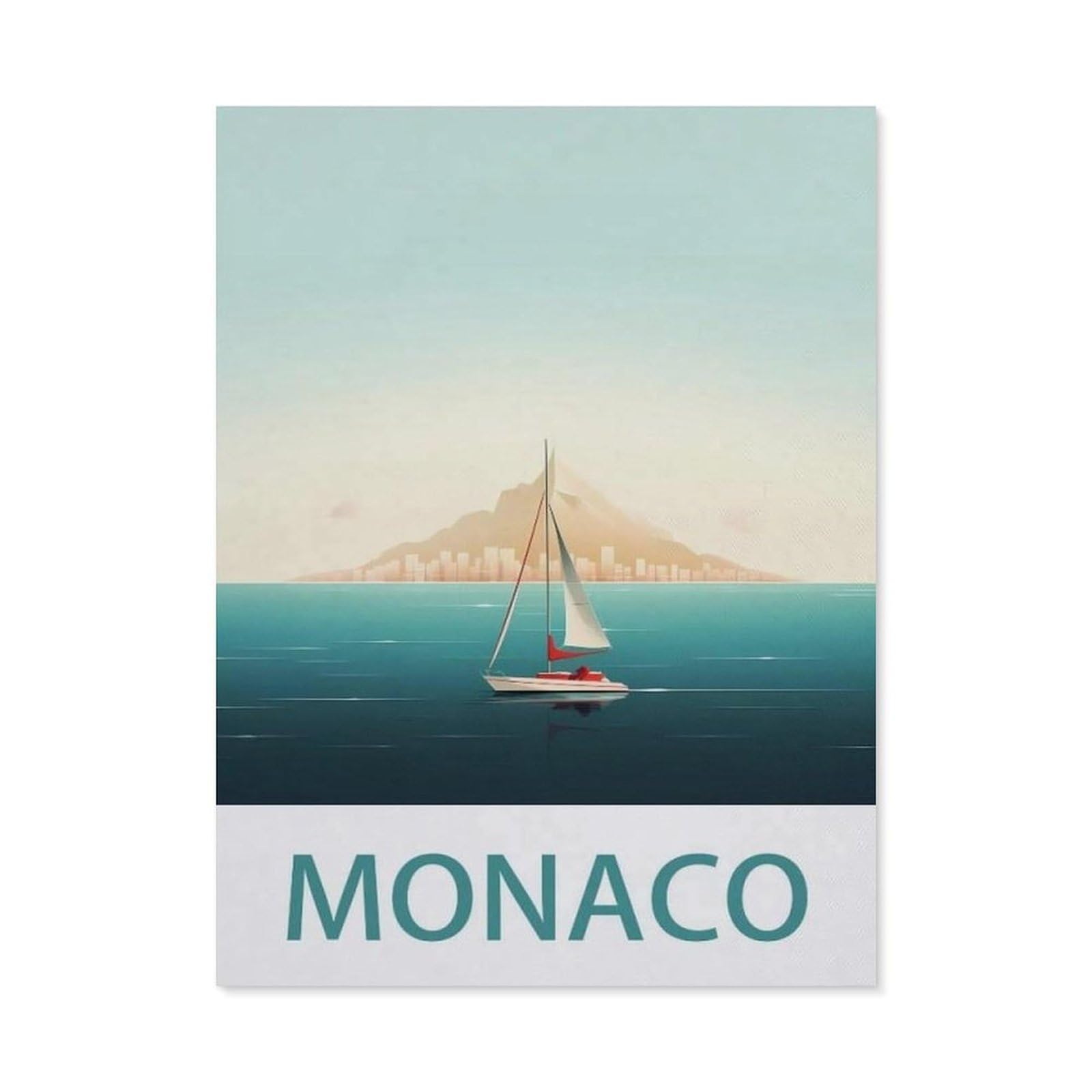 Metal Tin Sign，Monaco，Tin Sign Vintage Rustic Decor Cave Coffee Shop Bar Bedroom Home Wall Decor Nostalgic Tin Sign(20x30cm）8x12 inch-ED93