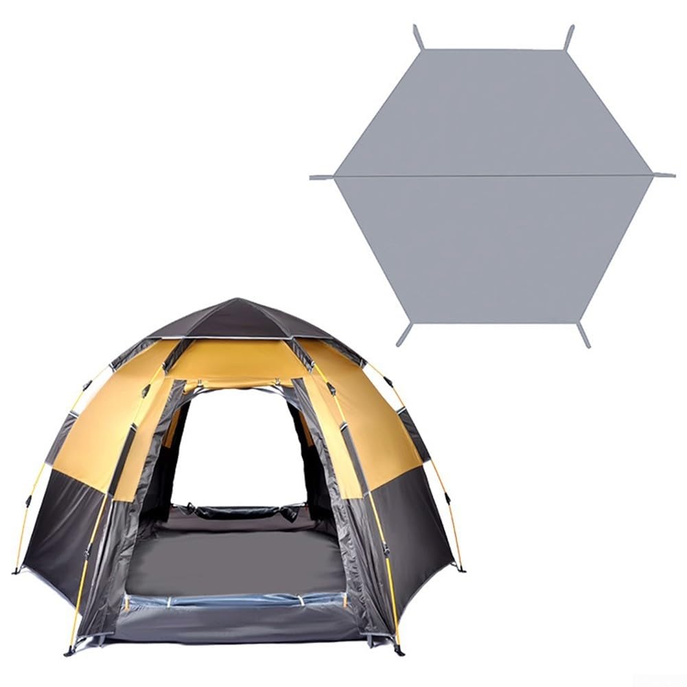Camping Tarp Zelt, Mehrzweck-wasserdichte Outdoor-Plane, sechseckige Bodenabdeckungsmatte, Zelt, Vorzelt, Teppich, Campingzelt (276 x 264 cm)